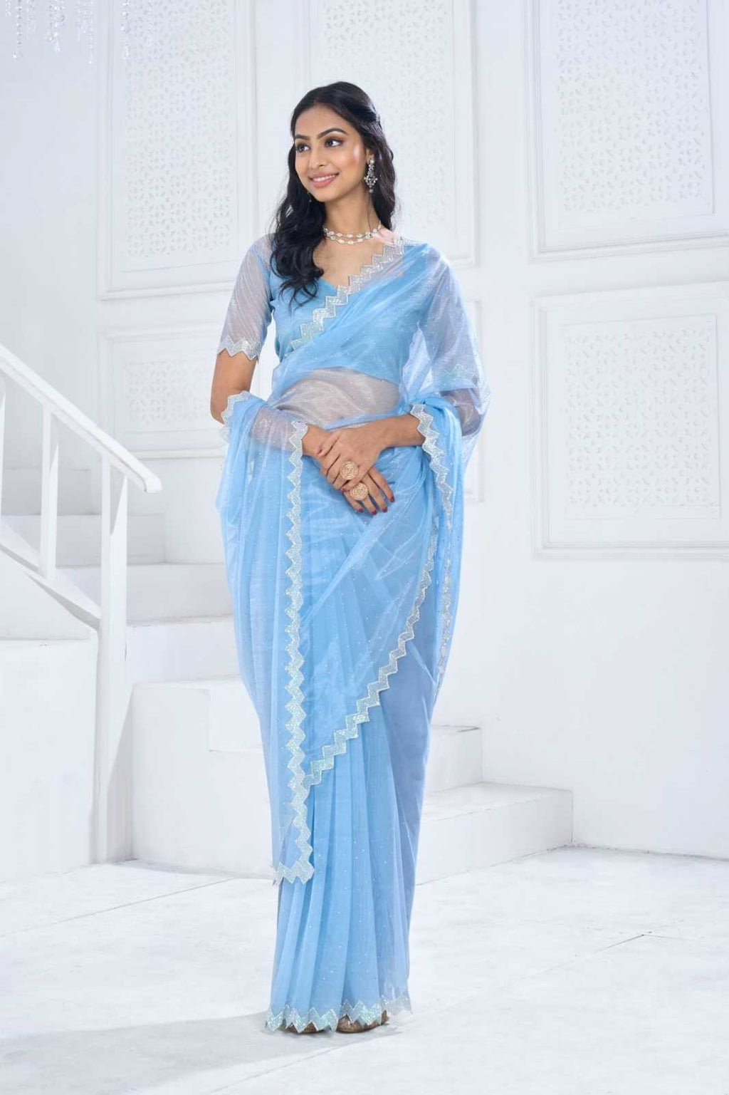 Organza Saree with Heavy Swarovski