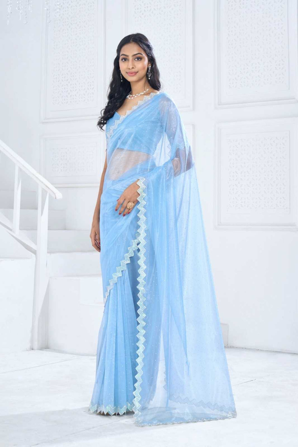 Organza Saree with Heavy Swarovski