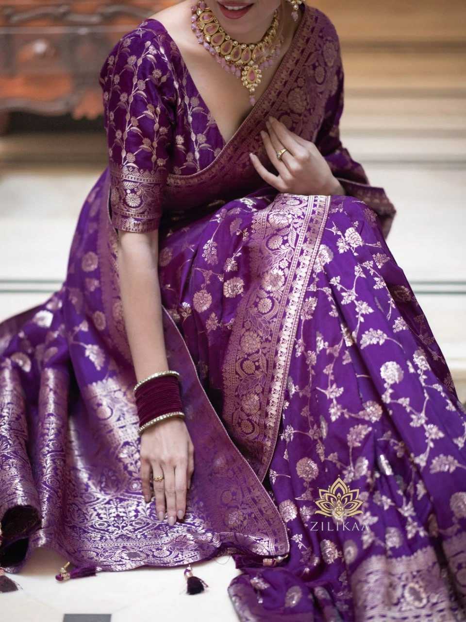 Elegant Banarasi Soft Silk Saree with heavy Brocade Work