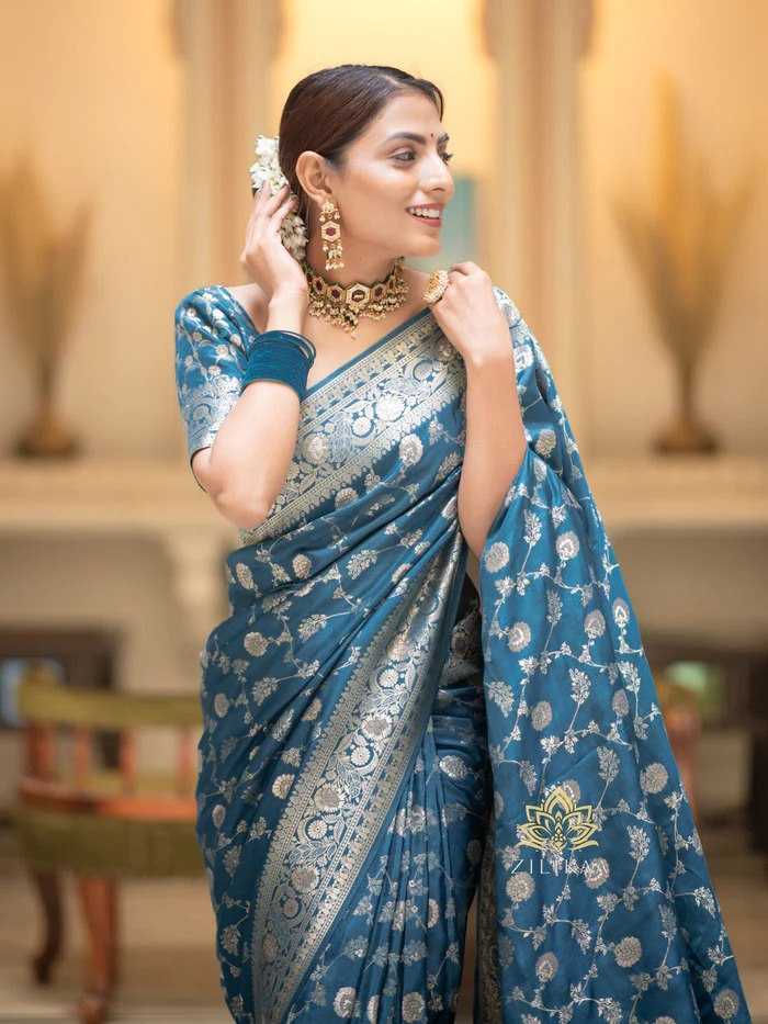 Elegant Banarasi Soft Silk Saree with heavy Brocade Work