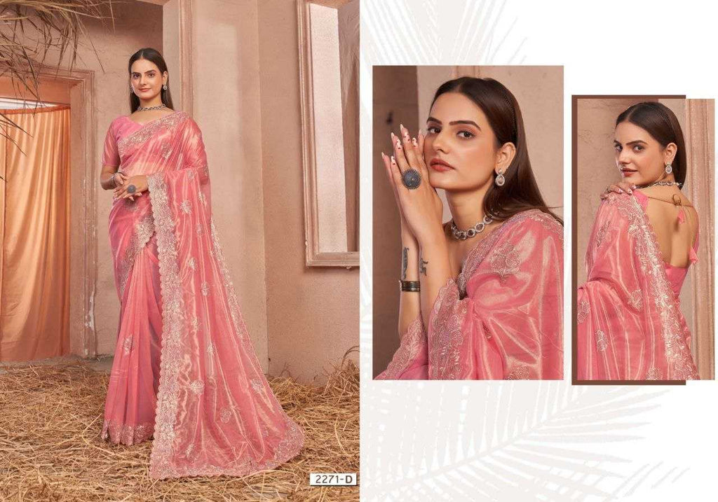 Shimmer Silver Net Saree With Swarovski Work