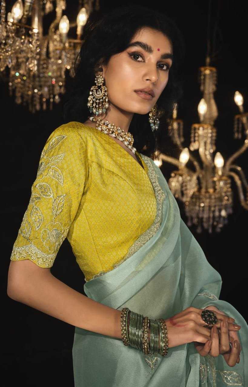 Elegant Organza Saree with Sequence Cutwork