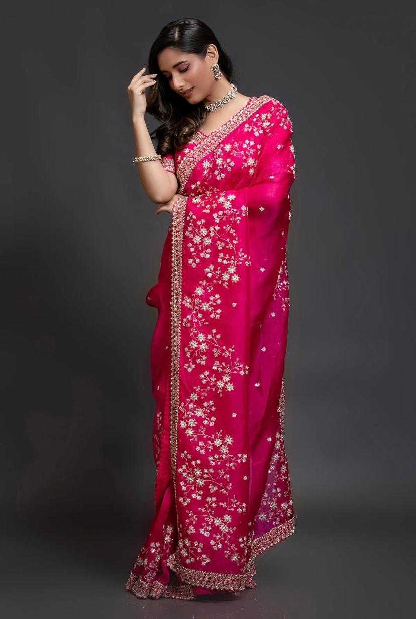 Pure Organza Saree With Thread & Sequin Saree