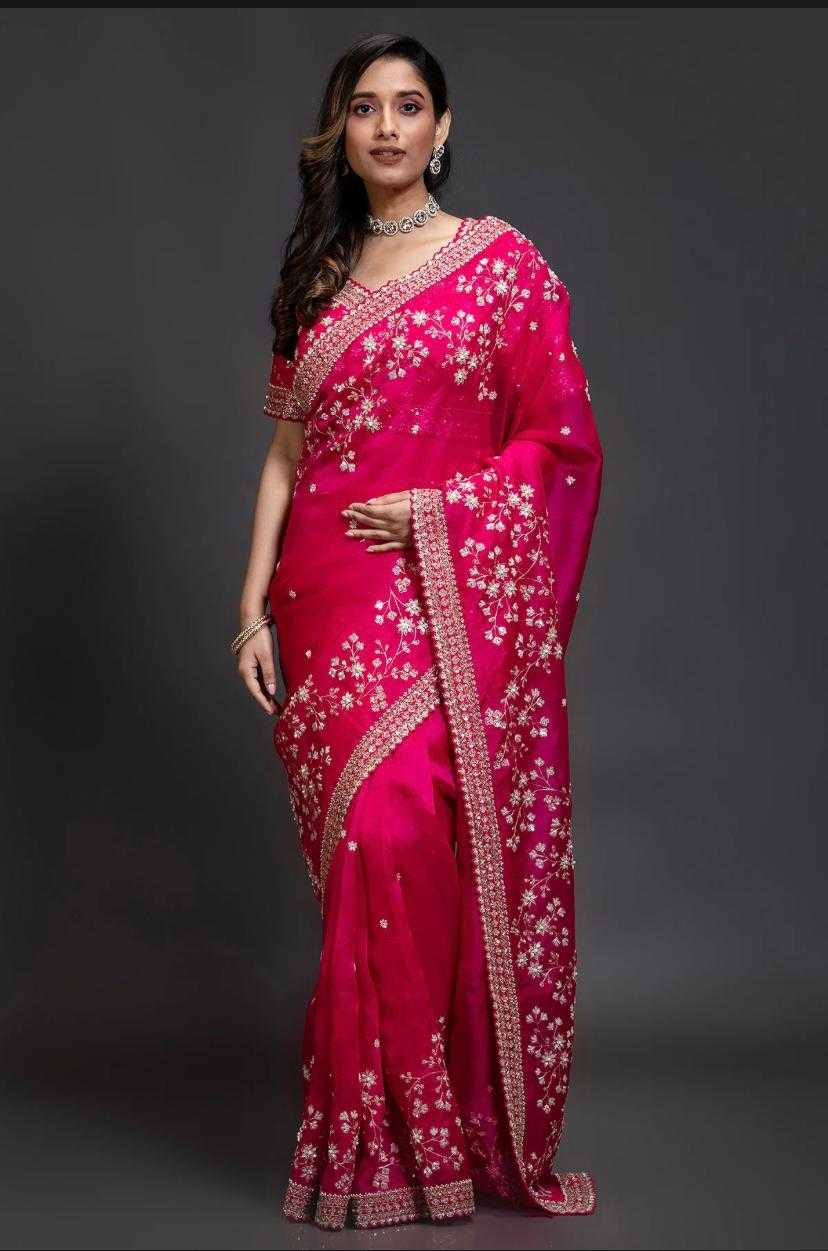 Pure Organza Saree With Thread & Sequin Saree