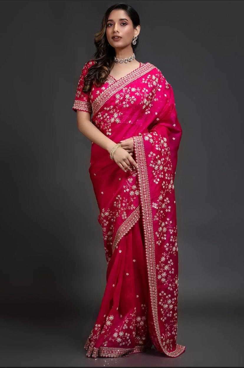 Pure Organza Saree With Thread & Sequin Saree