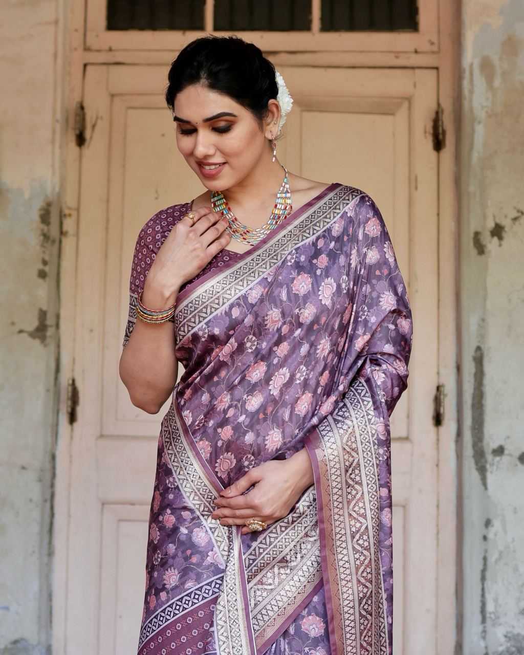 Classy Pure Silk Saree with Fine Print