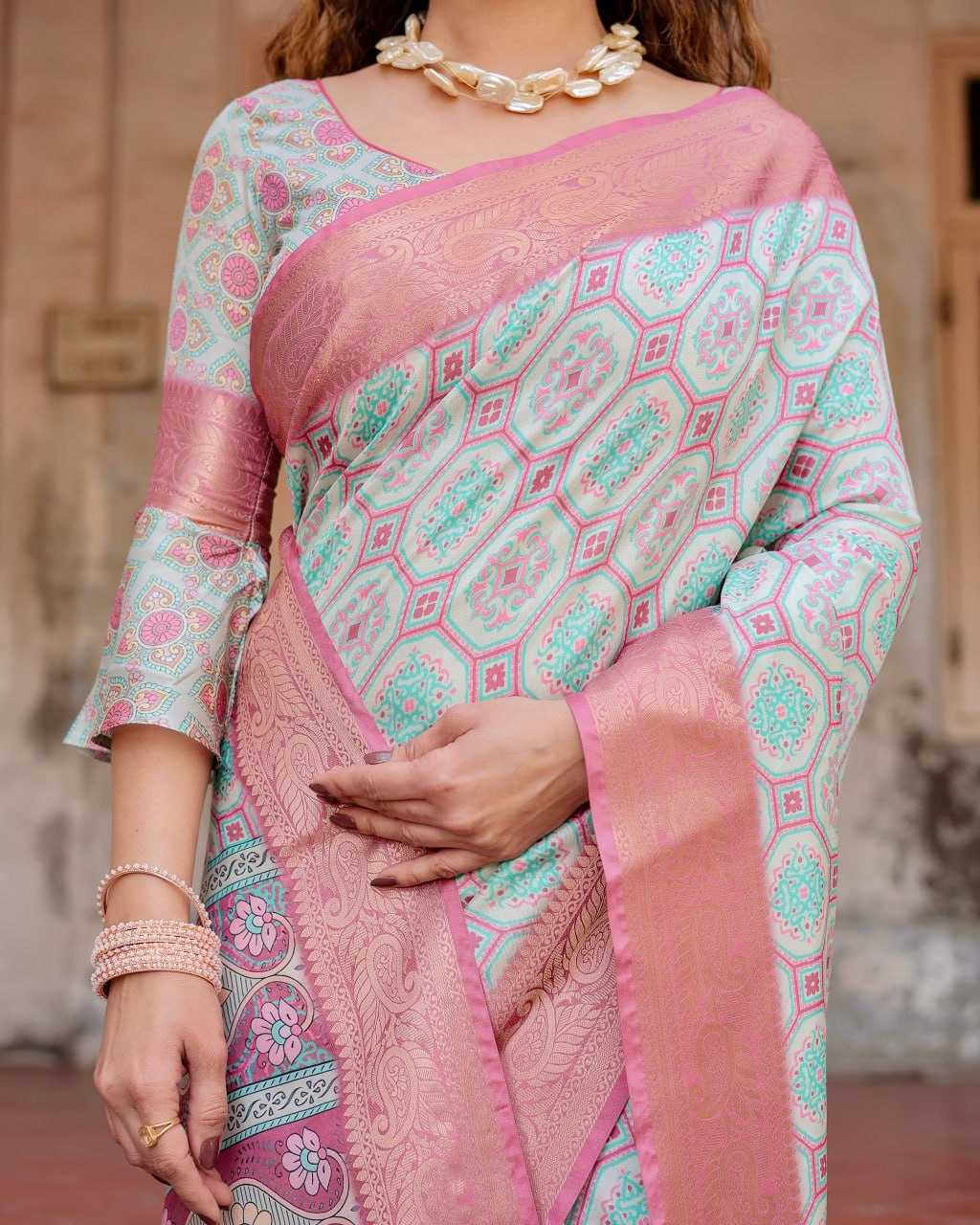 Multi Color Pure Silk Saree