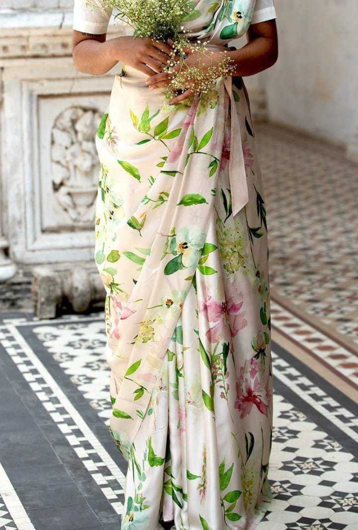 Chic Japan Satin Saree With Digital Print