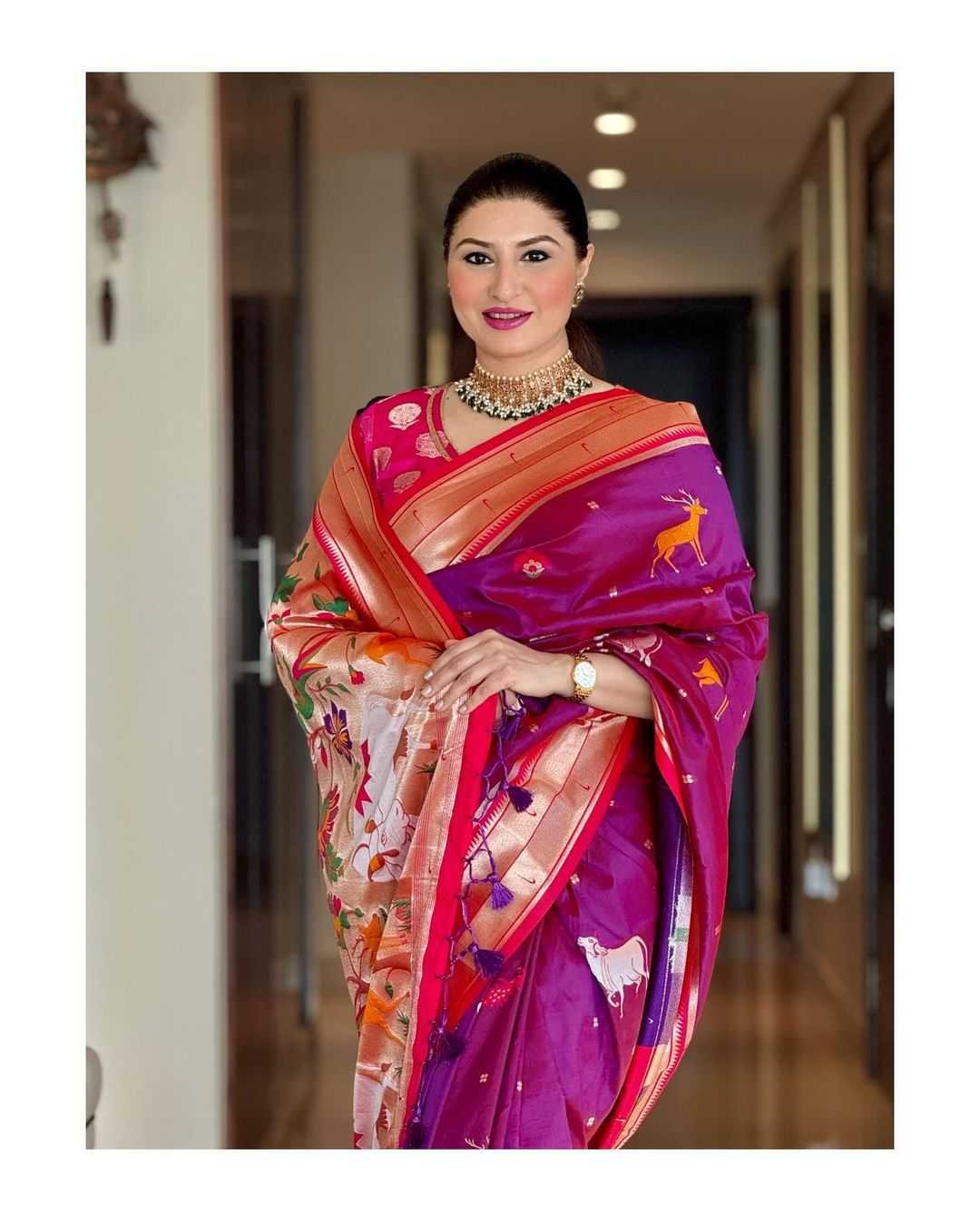 Soft Muga Cotton saree in Jamdani Concept with All Over Colourful Butta Weaving Pattern