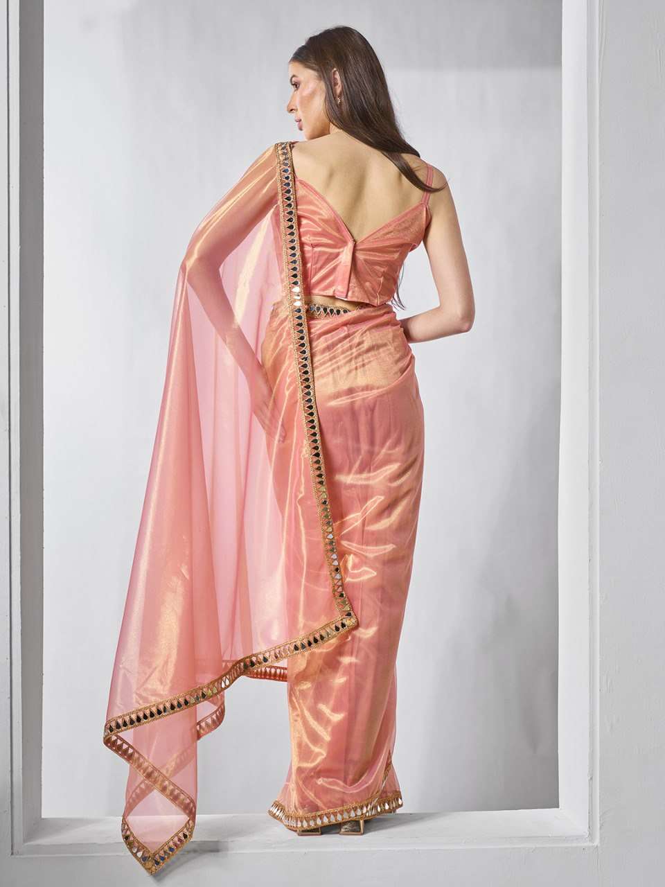 Party Wear Tissue Silk Net Saree