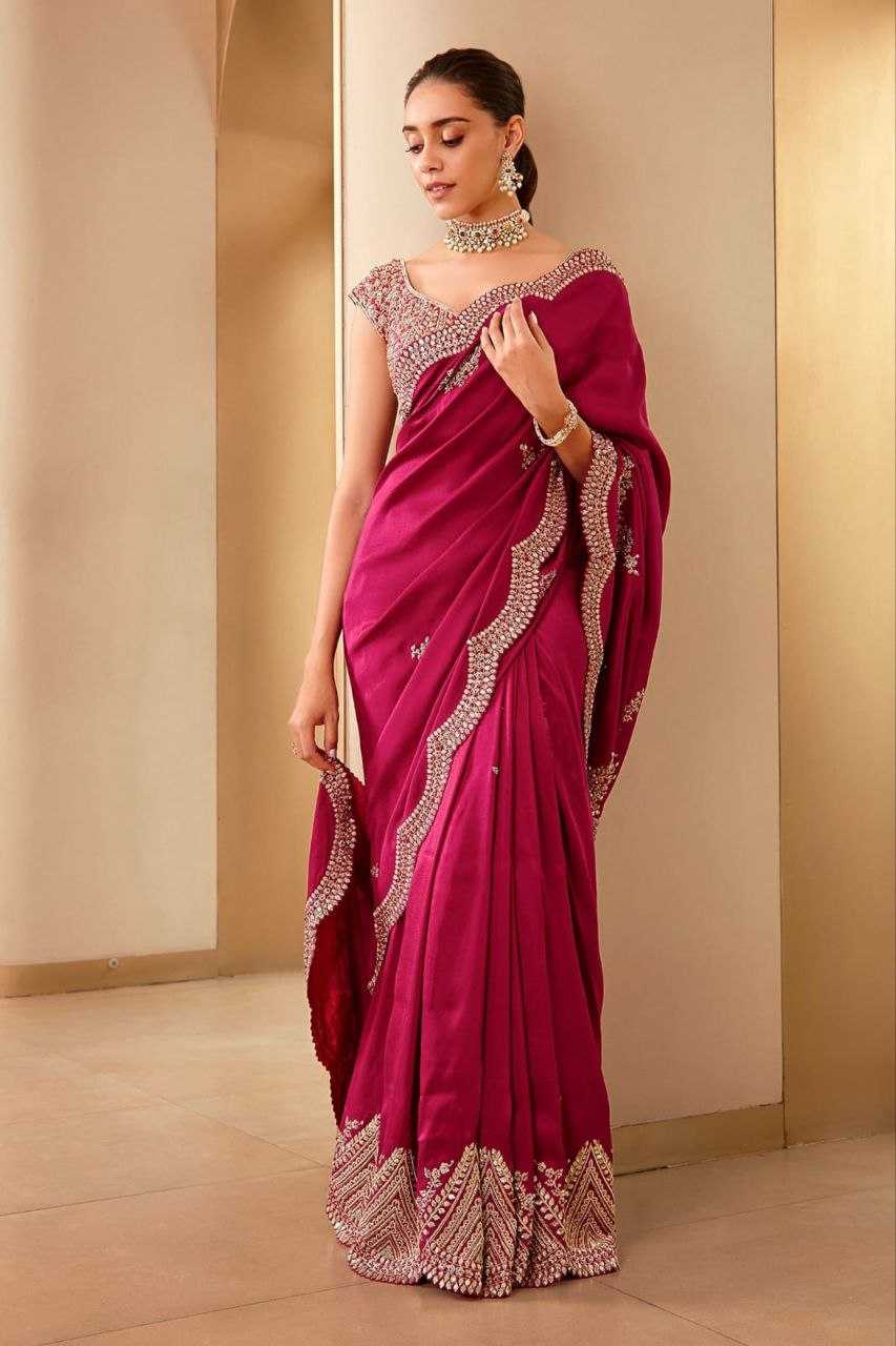 Two Tone Vichitra Silk Saree